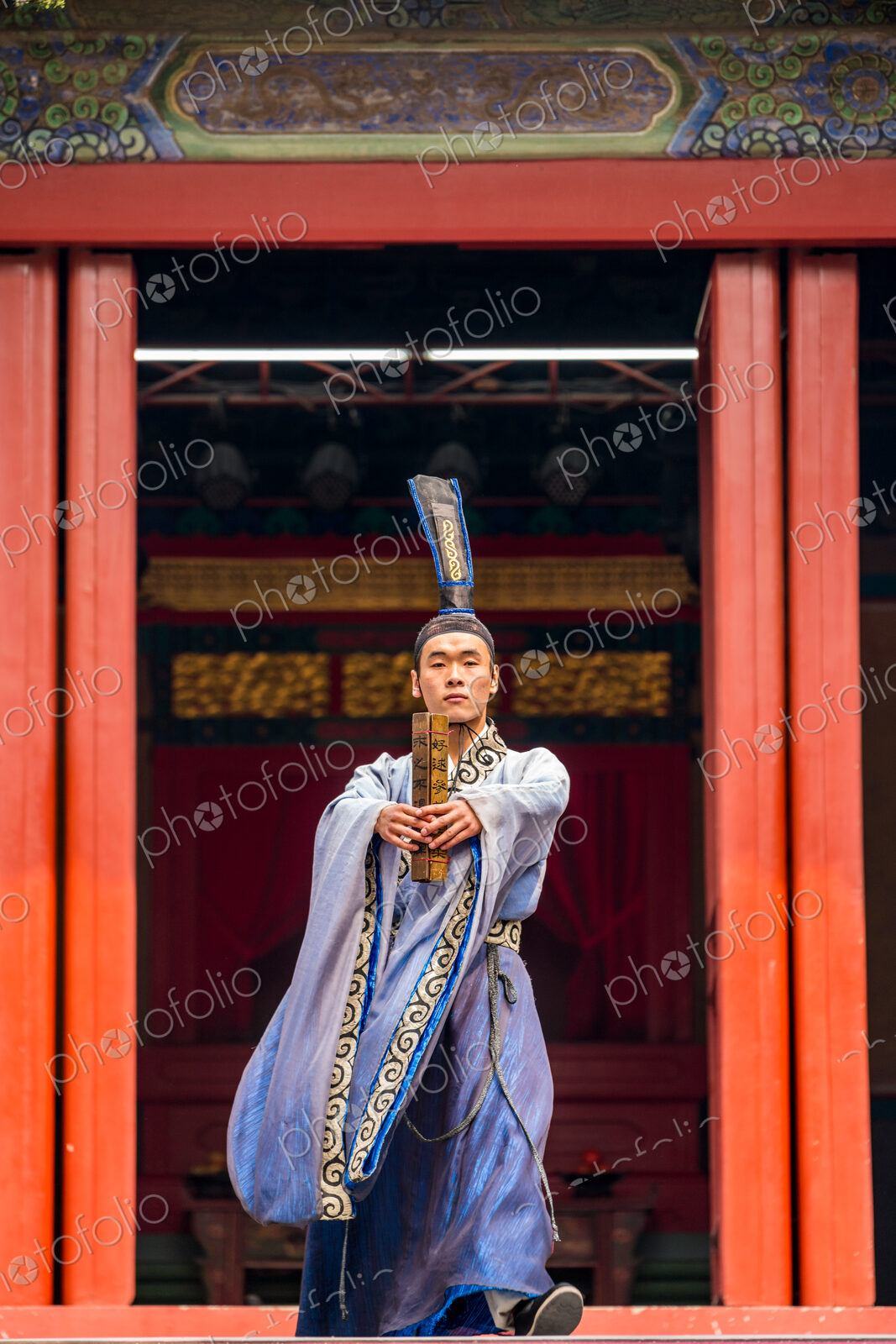 Traditional Chinese theatre performance in temple, Beijing, China