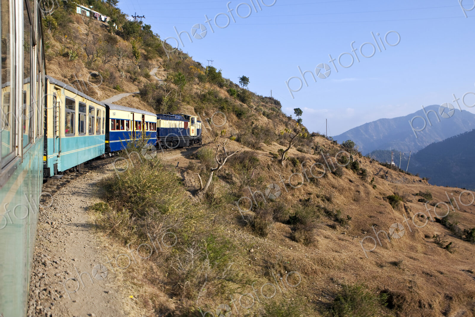 Train Traveling Through Countryside