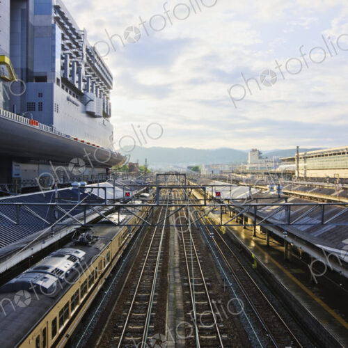 Train at a City Station Platform Train at a City Station Platform