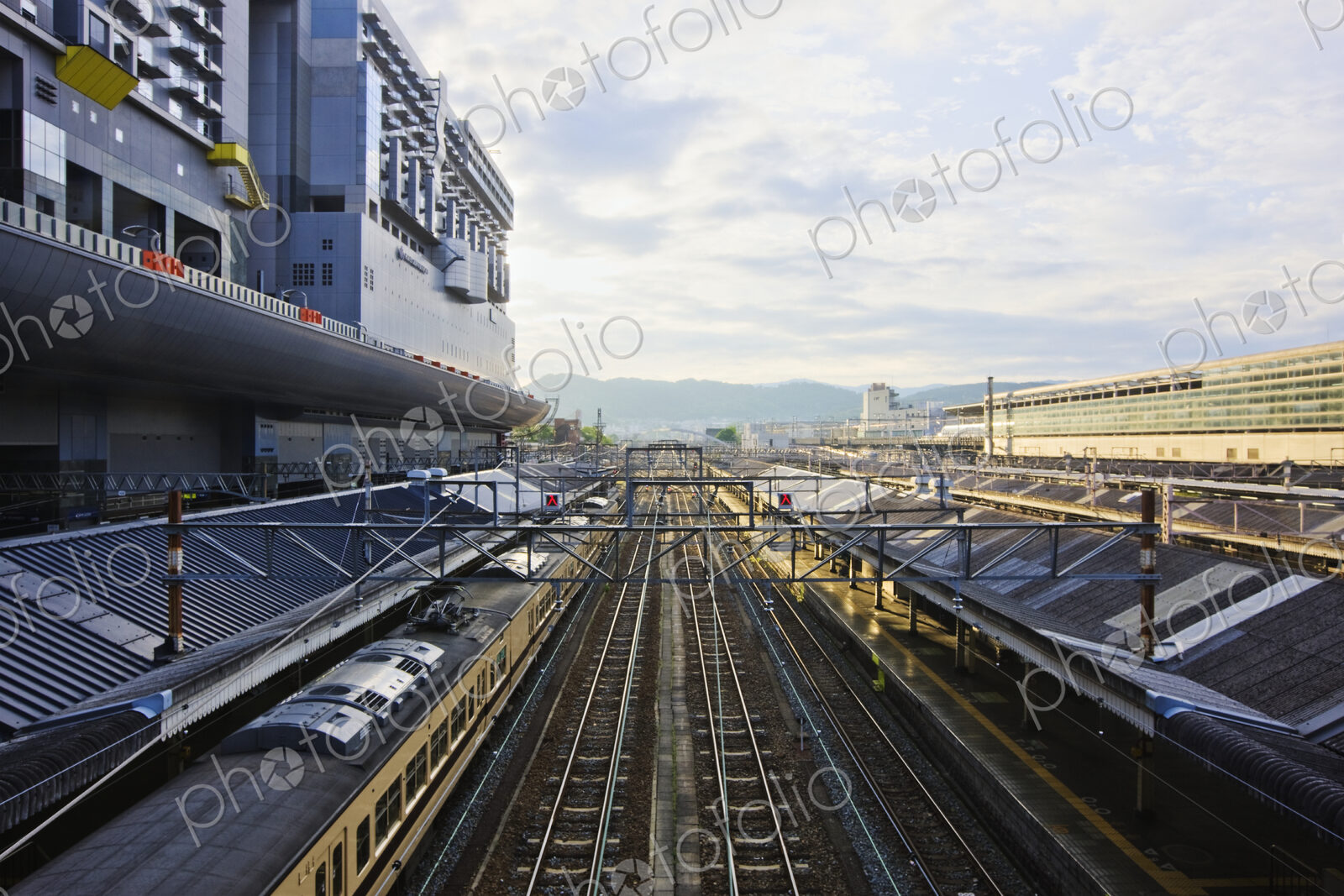 Train at a City Station Platform