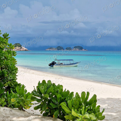 Tropical sandy beach at Palau Redang, Malaysia.