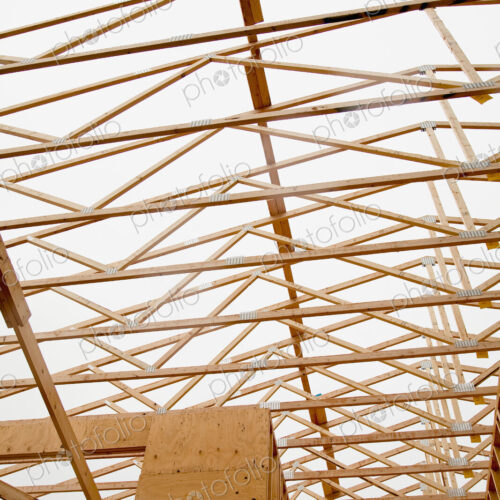 Trusses in Home Under Construction