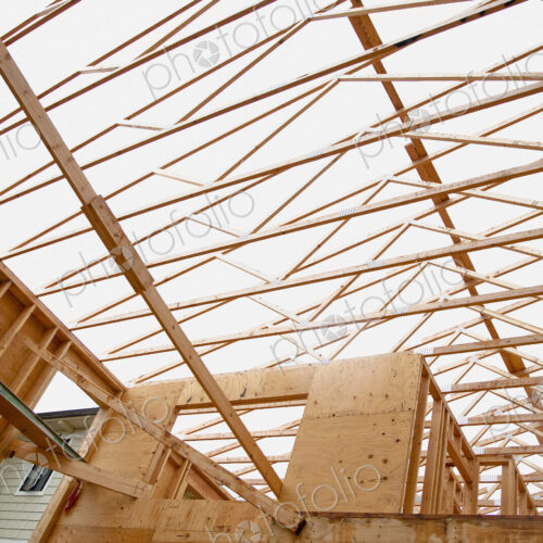 Trusses in Home Under Construction