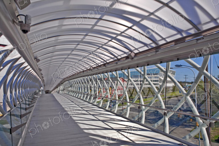 Tubular Skybridge Crossing Over Road
