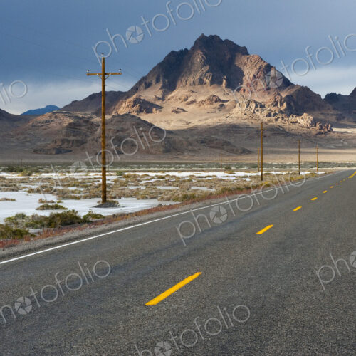 Two Lane Highway Passing Through the Desert Two Lane Highway Passing Through the Desert