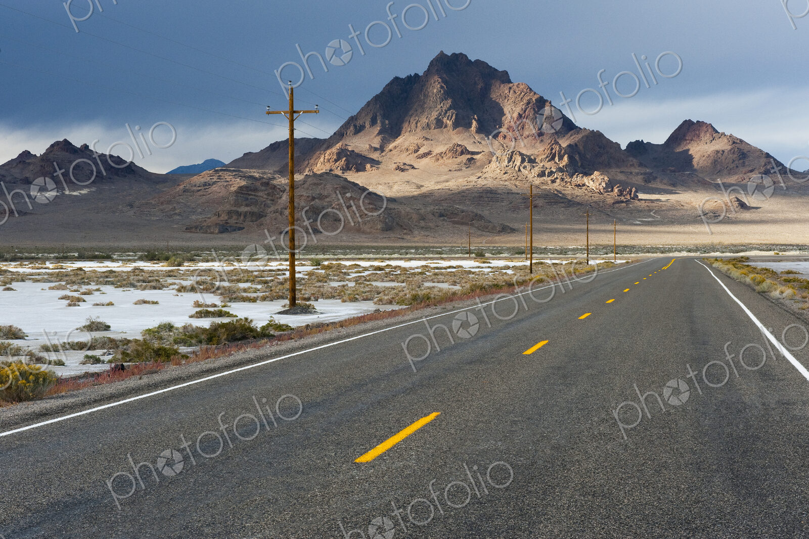 Two Lane Highway Passing Through the Desert