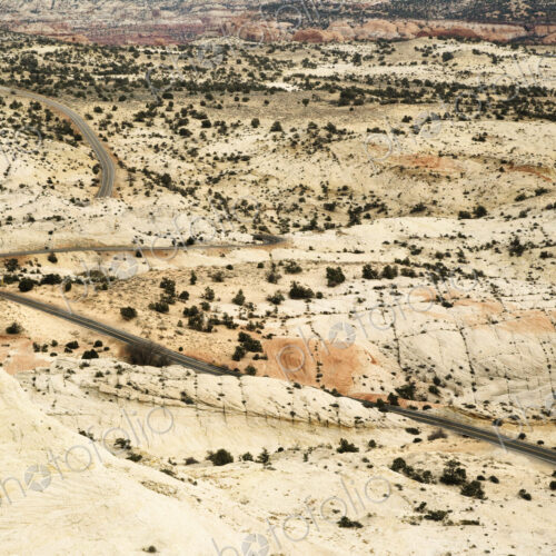 Two Lane Road Passing Through the Desert Two Lane Road Passing Through the Desert