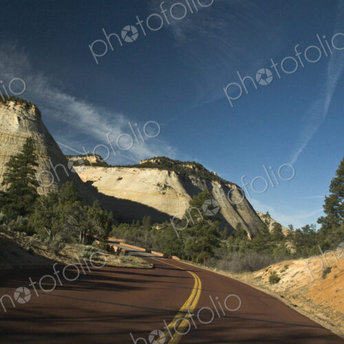 Two Lane Road Through Mountain Pass Two Lane Road Through Mountain Pass