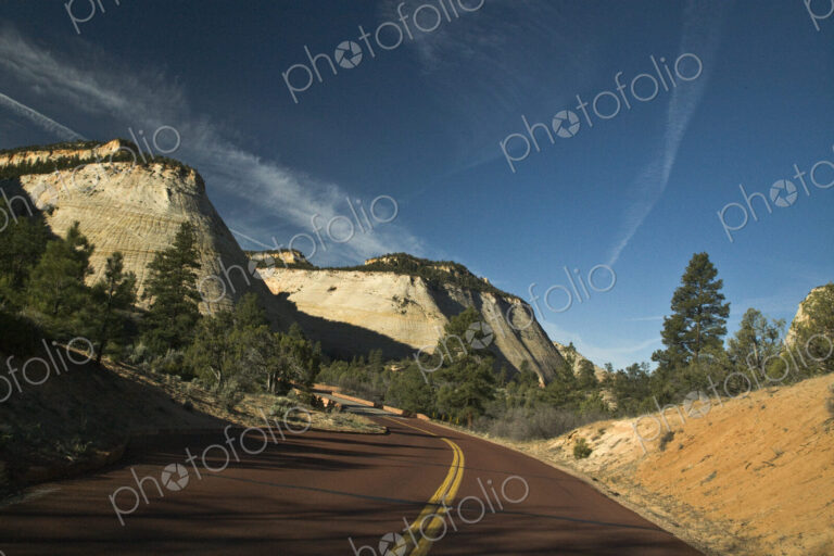 Two Lane Road Through Mountain Pass
