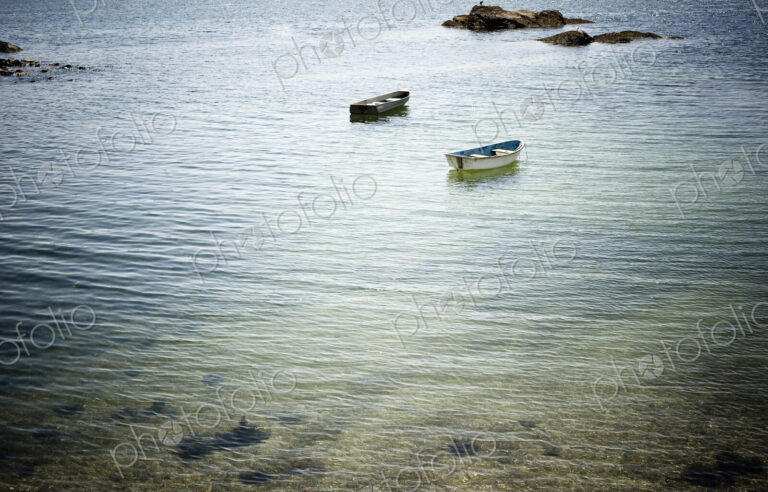 Two Rowboats Near a Beach Shore