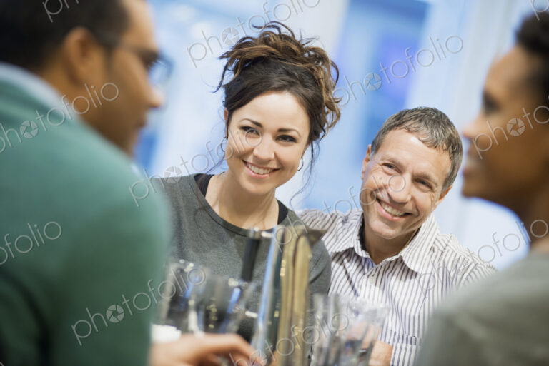 Two couples at dinner table