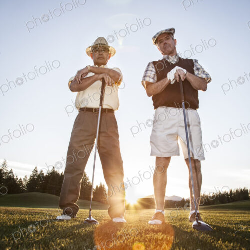 Two men, senior golfers out to play a round of golf. Two men, senior golfers out to play a round of golf.