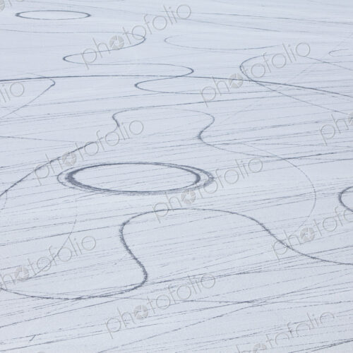 Tyre marks and tracks in the playa salt pan surface of Black Rock Desert, Nevada. Tyre marks and tracks in the playa salt pan surface of Black Rock Desert, Nevada.