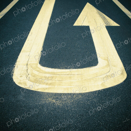 U-Turn Sign on Road U-Turn Sign on Road
