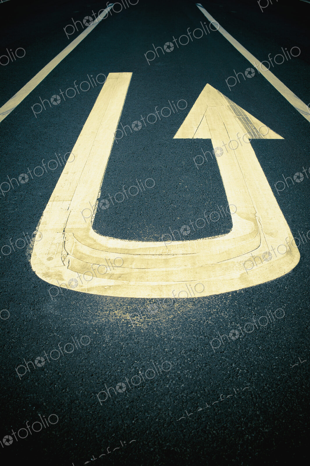 U-Turn Sign on Road