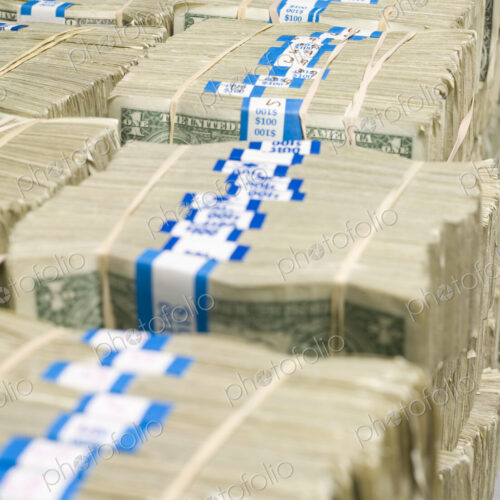 US Dollar Bills in Bundles US Dollar Bills in Bundles