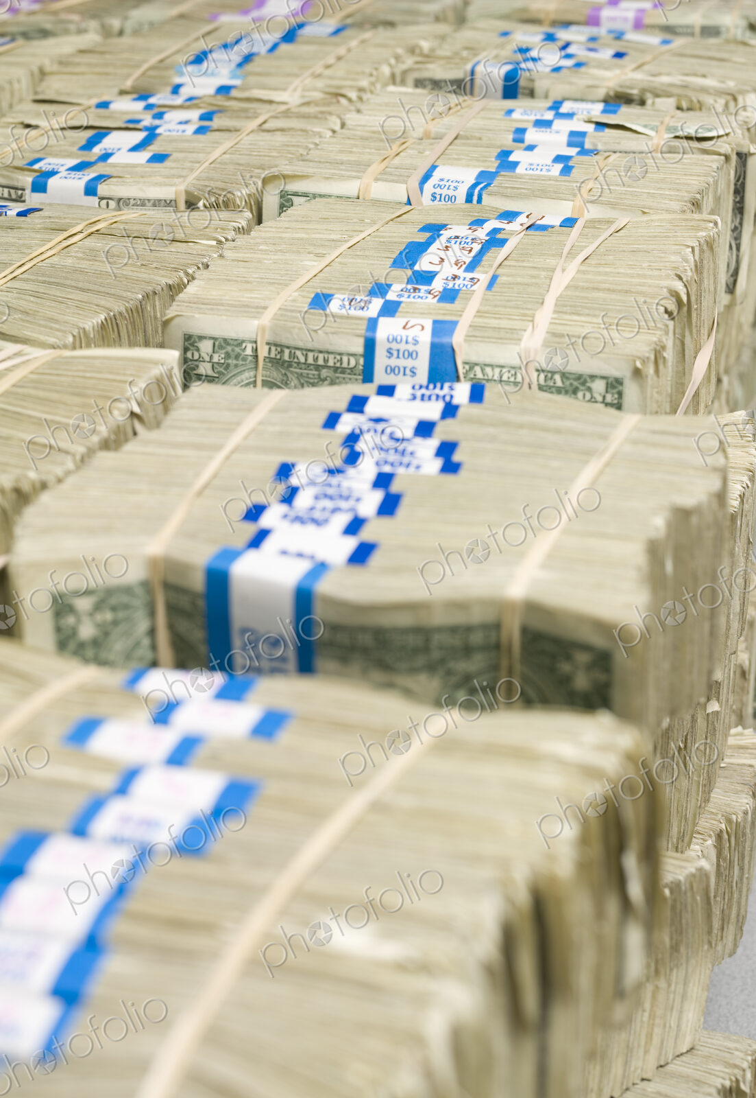 US Dollar Bills in Bundles