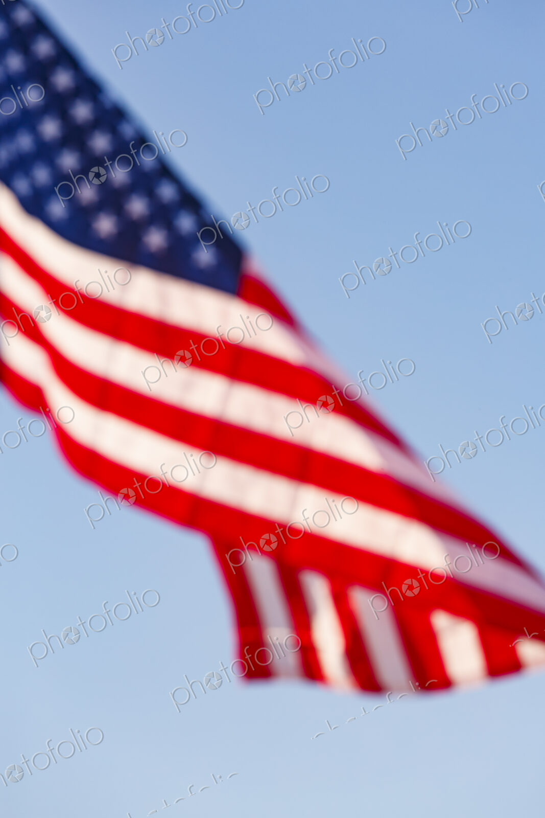US Flag and blue sky, WA USA