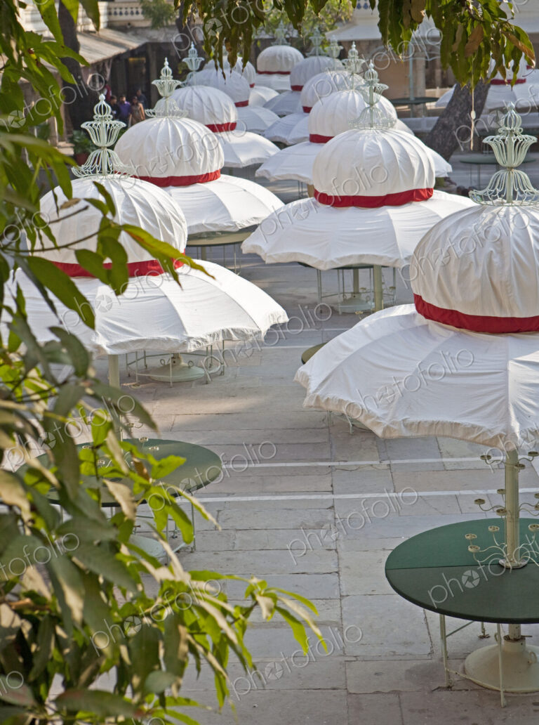 Umbrella Tables in the Jag Mandir Palace