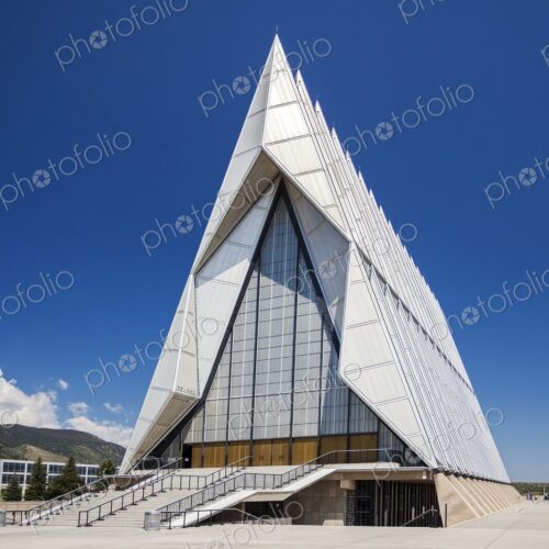 United States Air Force Academy Cadet Chapel in Colorado Springs, sharp spires and… United States Air Force Academy Cadet Chapel in Colorado Springs, sharp spires and…