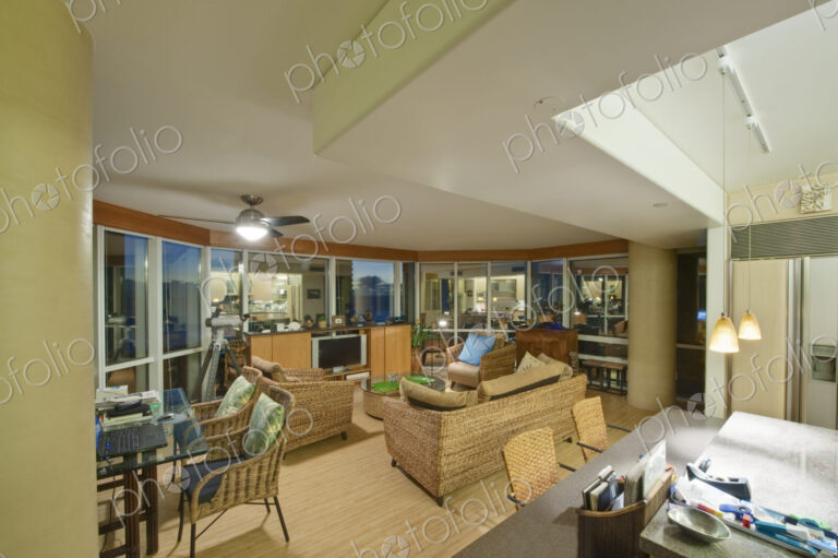 Upscale Living Room and Kichenette in High Rise Condo