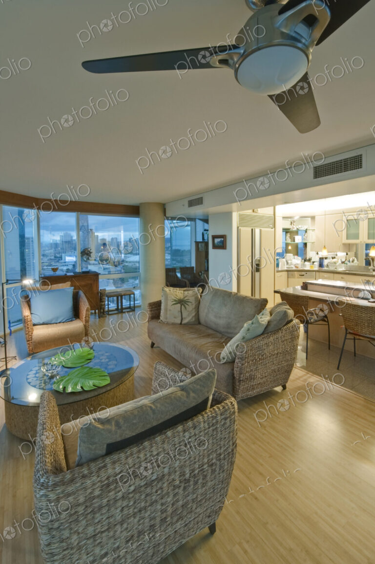 Upscale Living Room in High Rise Condo