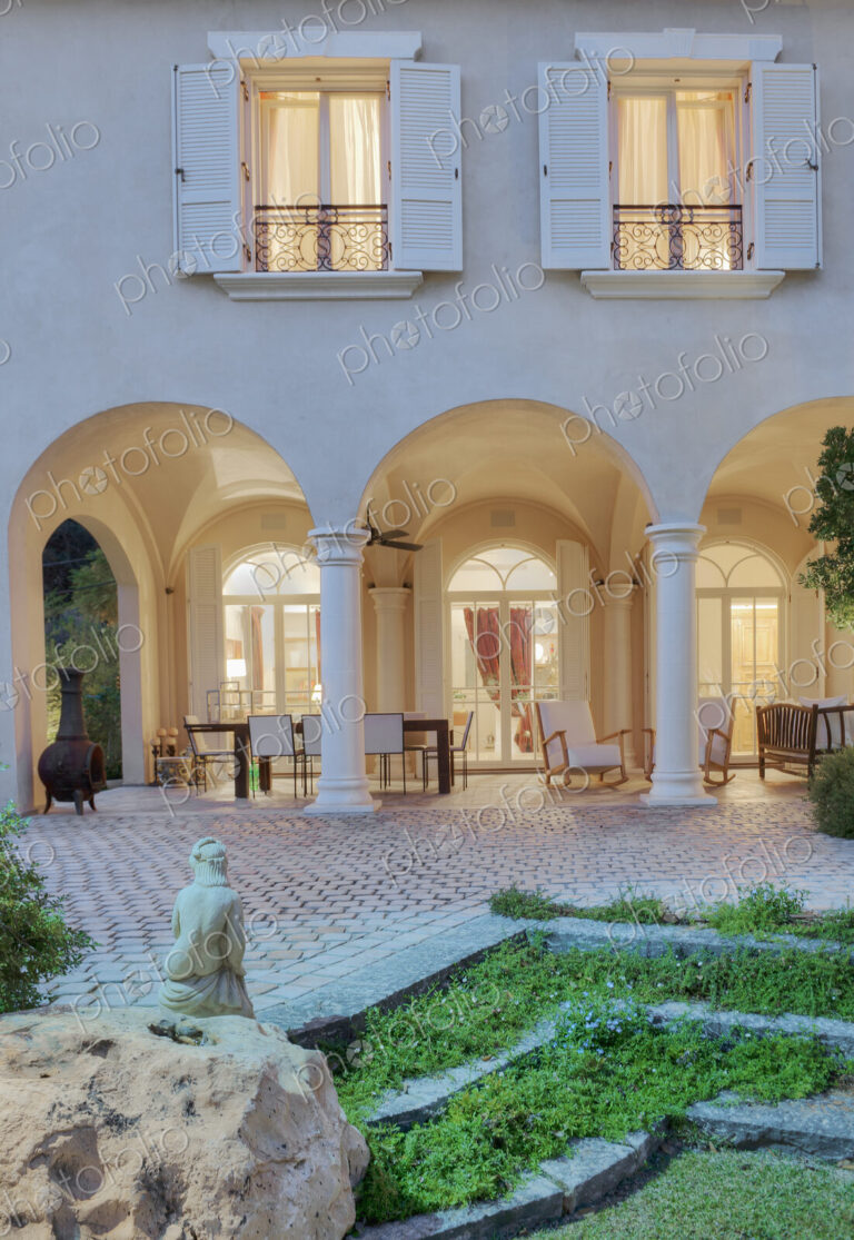Upscale Residence Seen From Backyard