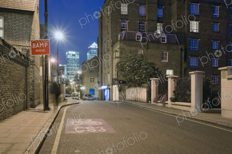 Urban Street in East London at Night