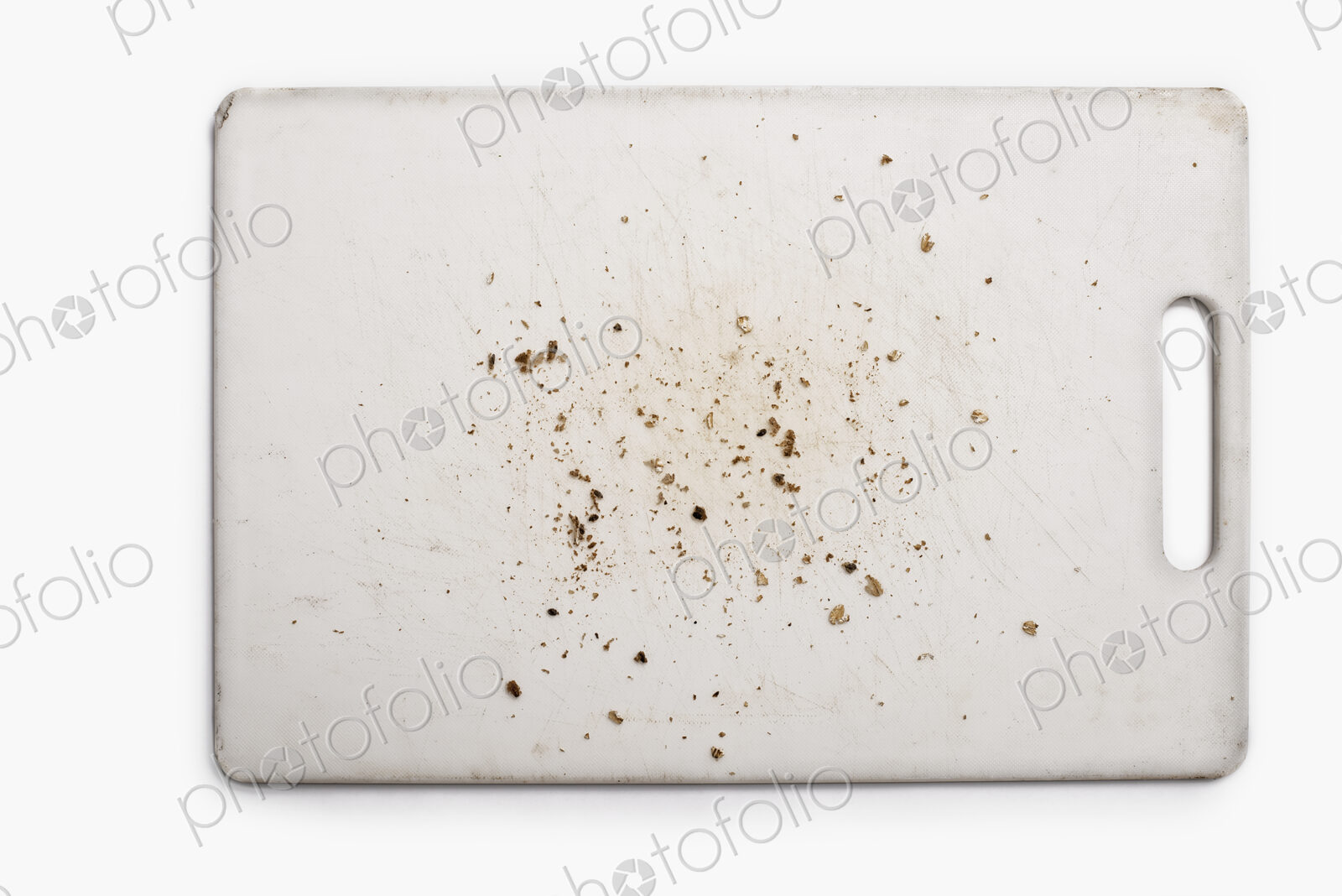 Used Silicon Cutting Board, with crumbs and knife marks