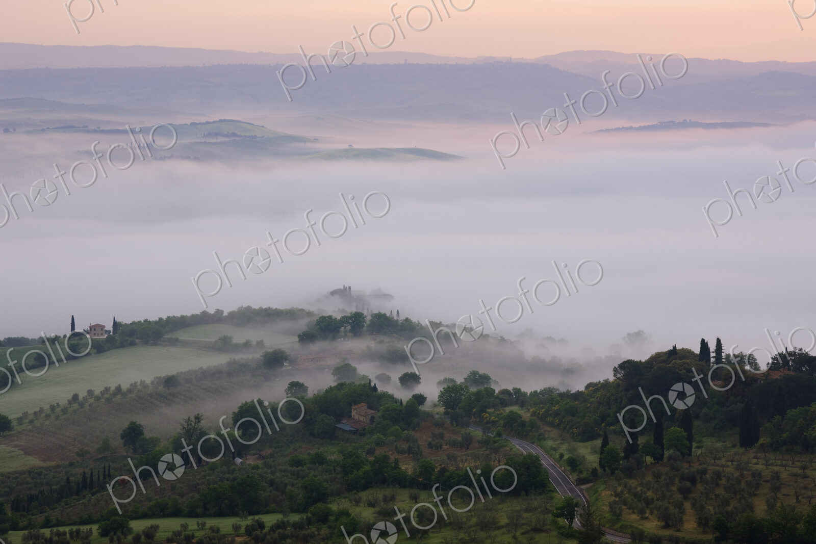 Valley Fog in the Val D’Orcia at Dawn