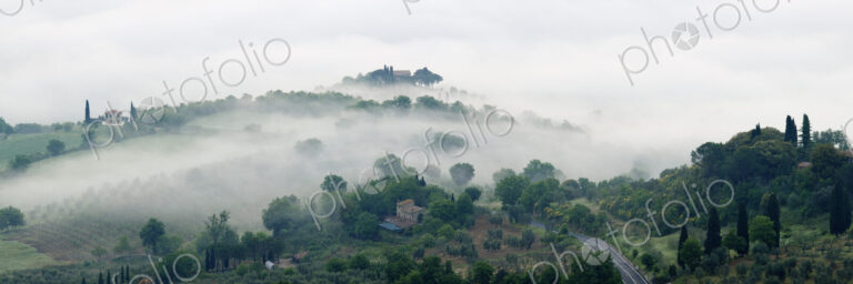 Valley Fog in the Val D'Orcia at Dawn