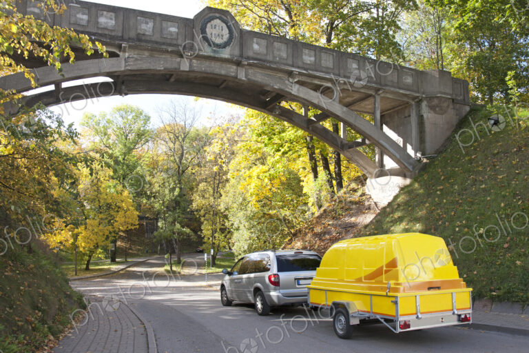 Van Towing a Trailer