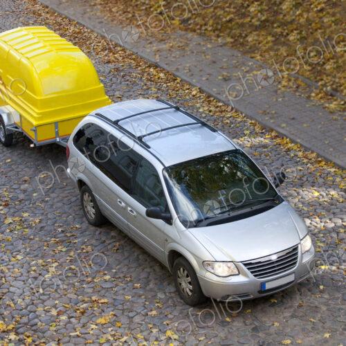 Van Towing a Trailer Van Towing a Trailer