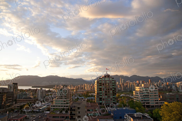 Vancouver Skyline, at dusk from a building