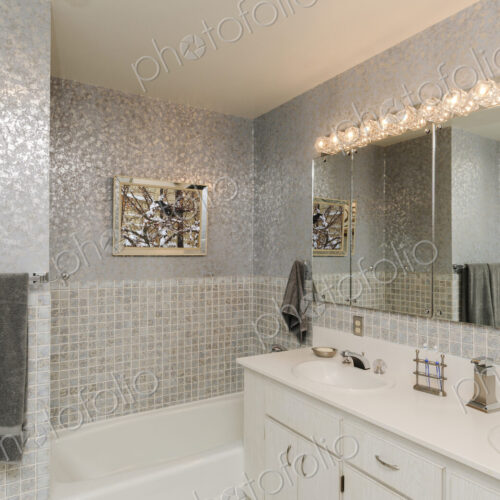 Vanity and bathtub in modern living room Vanity and bathtub in modern living room