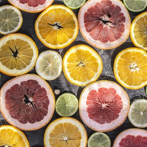 Variety of citrus fruit slices Variety of citrus fruit slices
