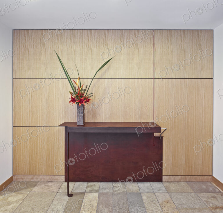 Vase of Flowers in a Lobby