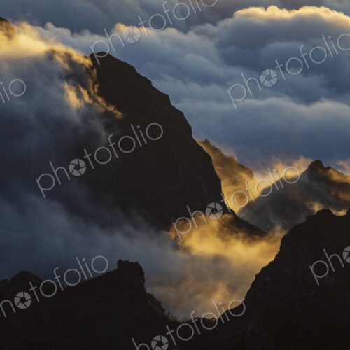 View Looking West from Vereda do Pico Ruivo at Sunset