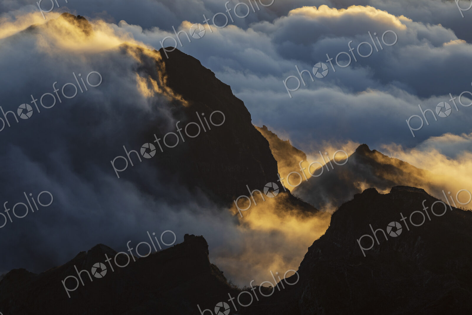 View Looking West from Vereda do Pico Ruivo at Sunset