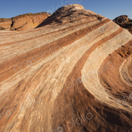 View across Fire Wave, a rock formation in Valley of Fire State Park