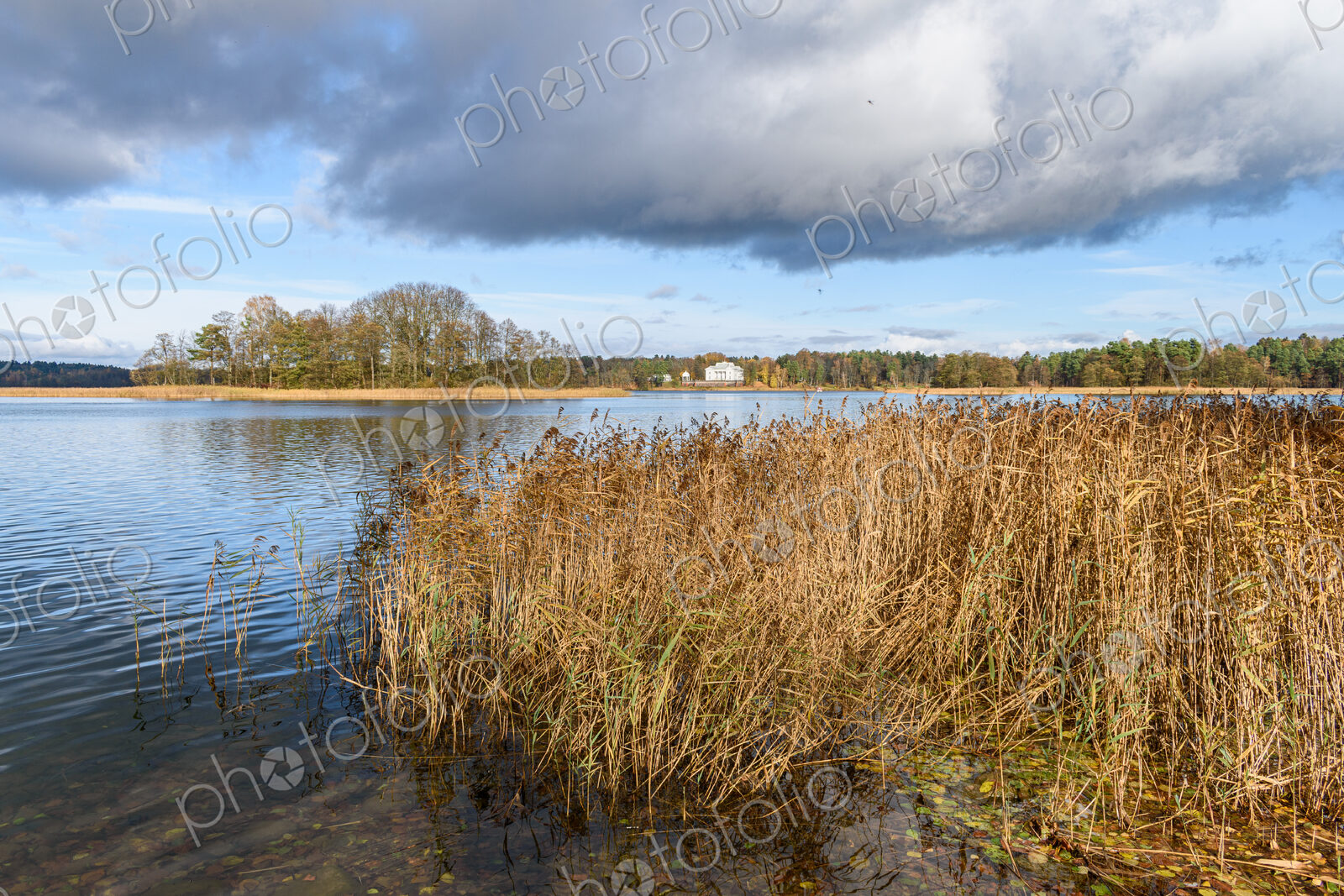 View across Lake Galve in Vilnius, Lithuania.