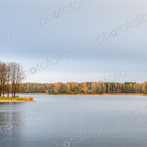 View across Lake Galve in Vilnius, Lithuania.