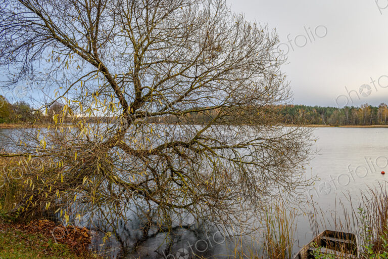 View across Lake Galve in Vilnius, Lithuania.
