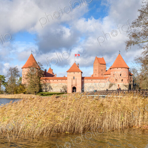 View across Lake Galve with Trakai Island Castle in Vilnius, Lithuania. View across Lake Galve with Trakai Island Castle in Vilnius, Lithuania.