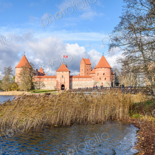 View across Lake Galve with Trakai Island Castle in Vilnius, Lithuania. View across Lake Galve with Trakai Island Castle in Vilnius, Lithuania.