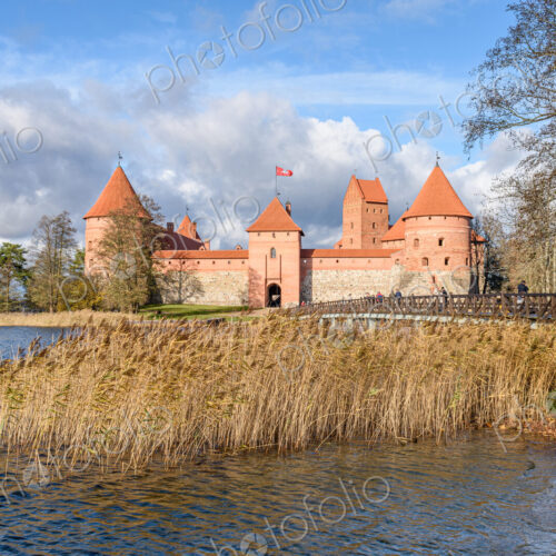 View across Lake Galve with Trakai Island Castle in Vilnius, Lithuania. View across Lake Galve with Trakai Island Castle in Vilnius, Lithuania.