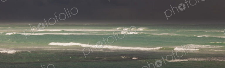 View across the Southern Ocean from Cape Agulhas in South Africa. Waves and stormy seas.