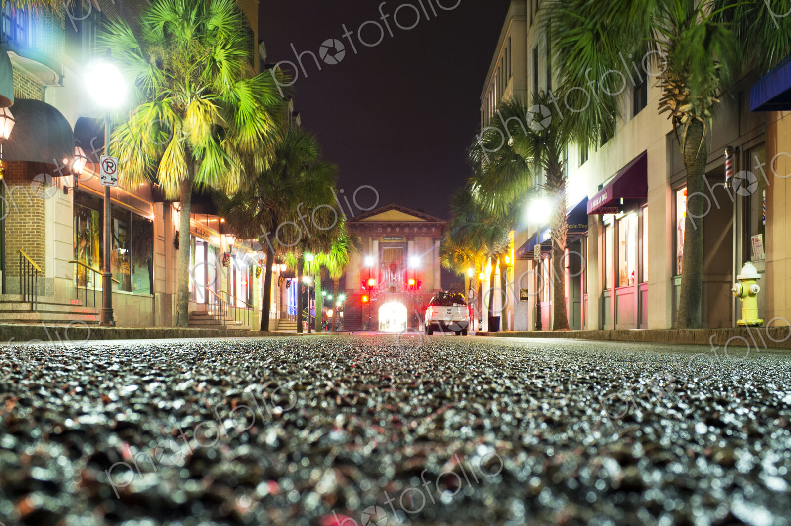 View along Market Street towards the Confederate Museum in Downtown Charleston, South…