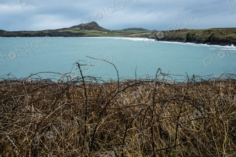 View along the rocky coastline of Pembrokeshire National Park, Wales, UK.