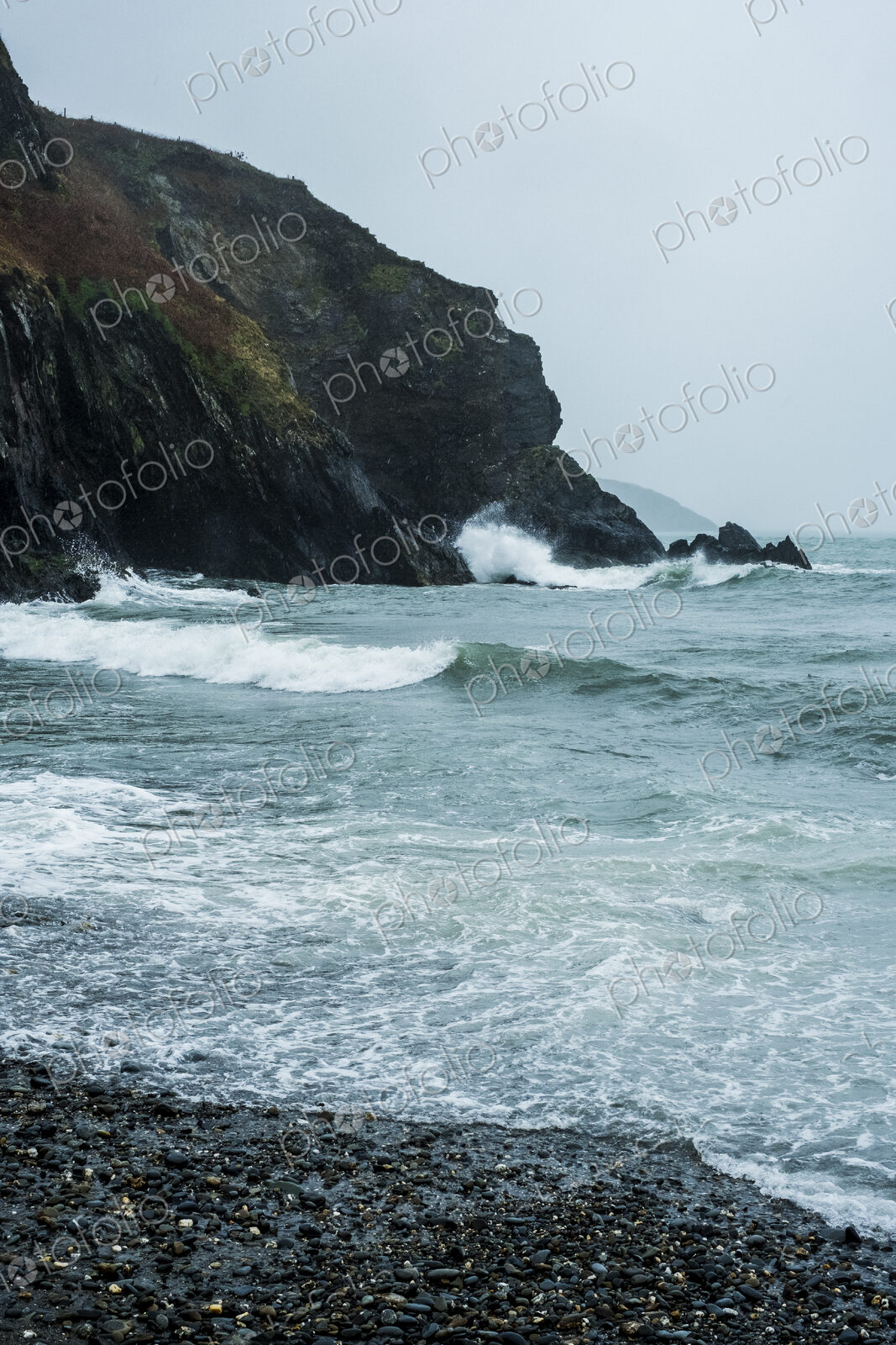 View along the rugged coastline of Pembrokeshire National Park, Wales, UK.